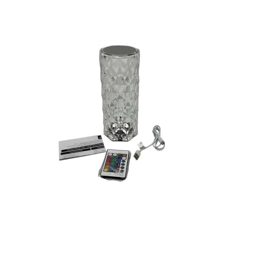 Globe Crystal LED Table Lamp Portable USB Rechargeable Remote‎ Color Changing